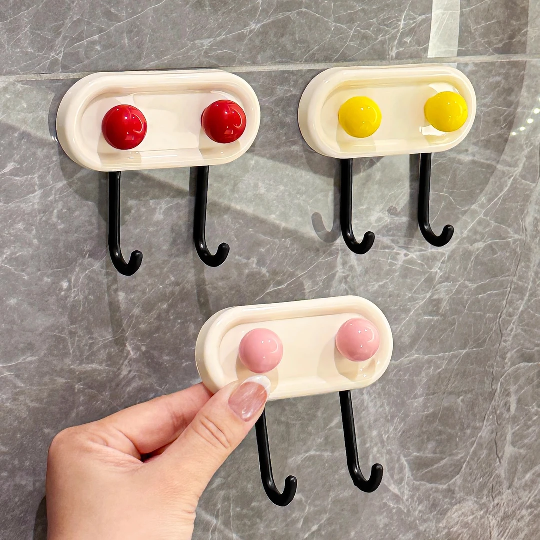 多巴胺挂钩强力粘钩免打孔强力承重卫生间厨房门后无痕双头挂衣钩