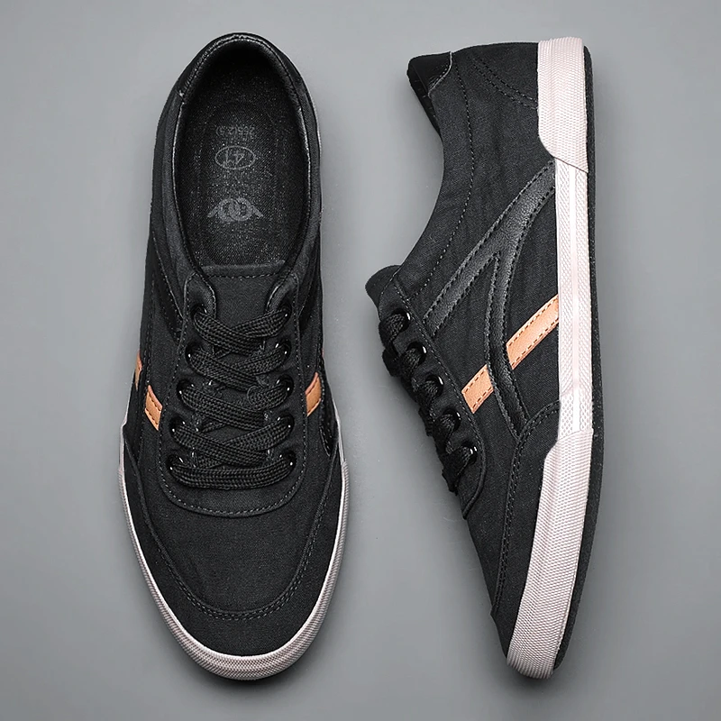 2025夏季新款休闲帆布男鞋透气潮流男士平底板鞋老北京系带帆布鞋