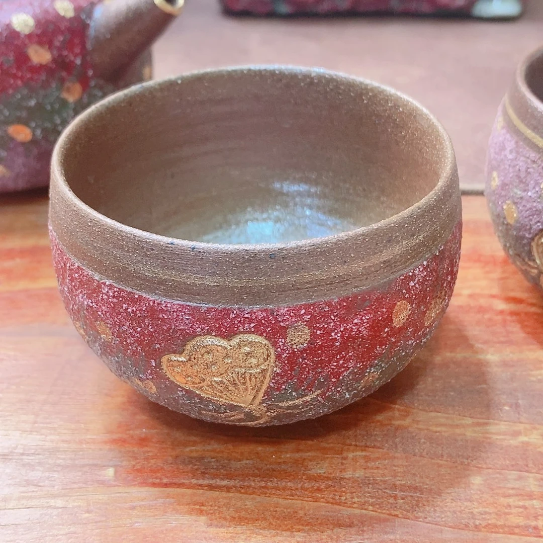 粗陶志野柴烧茶器
