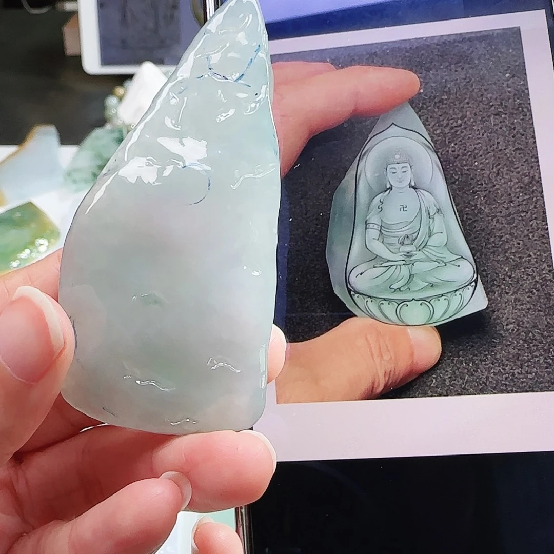 定制翡翠未镶嵌缅甸翡翠挂件