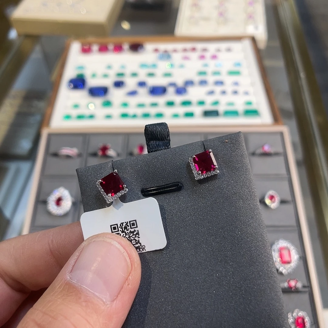 925银培育宝石实心s925银镶