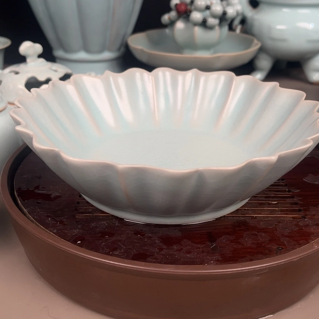 仿古釉水海棠洗原矿