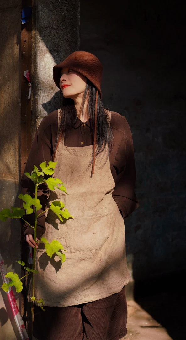 唐不染 小安62555/亚麻围裙吊带背心裙复古国风禅意诗意艺术田园