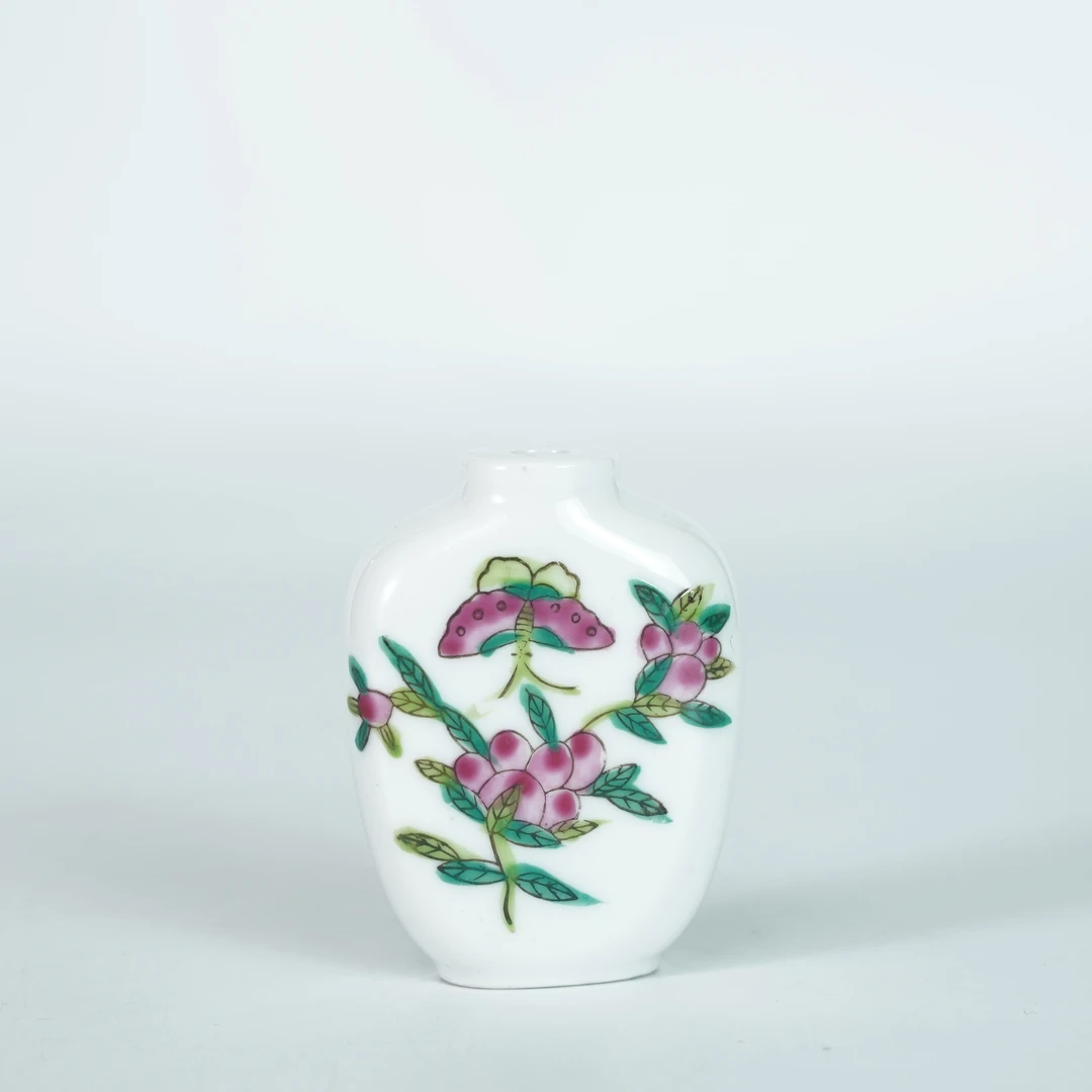 LZHJQ251115042【十竹斋】民国蝶恋花粉彩鼻烟壶