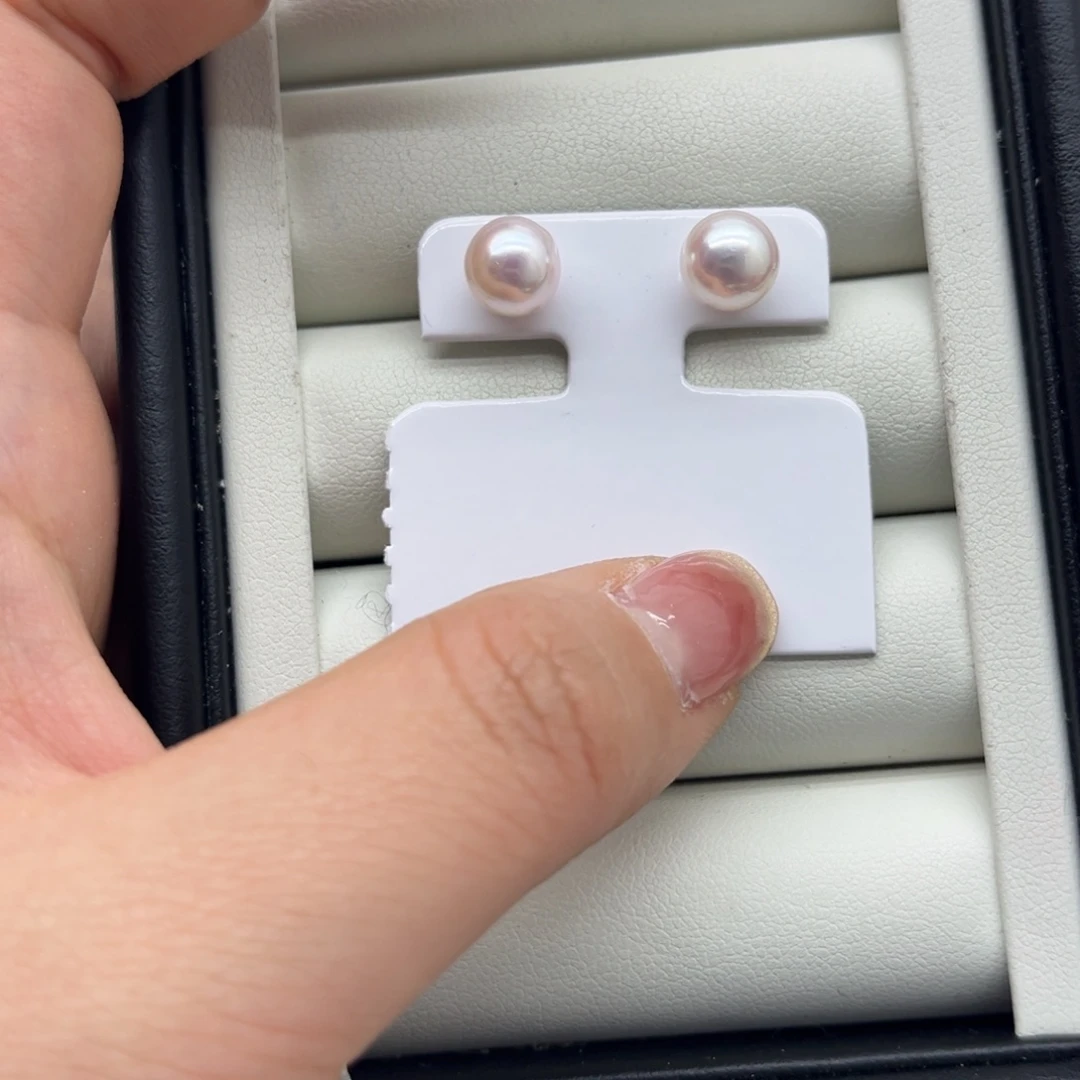 银S925镶嵌海水珍珠耳饰