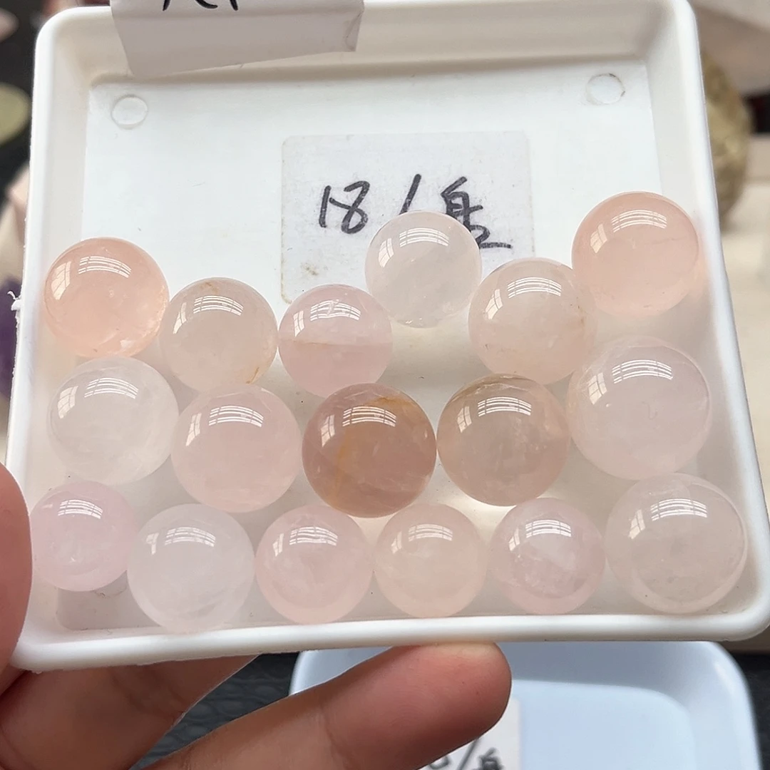 珠宝半成品未镶嵌水晶65 粉水晶球