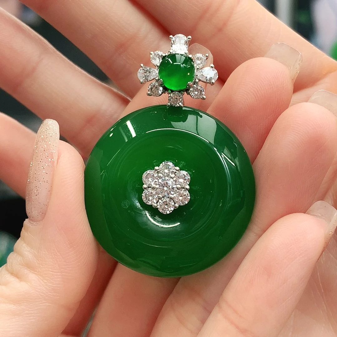 银S925镶嵌吊坠玛瑙/玉髓