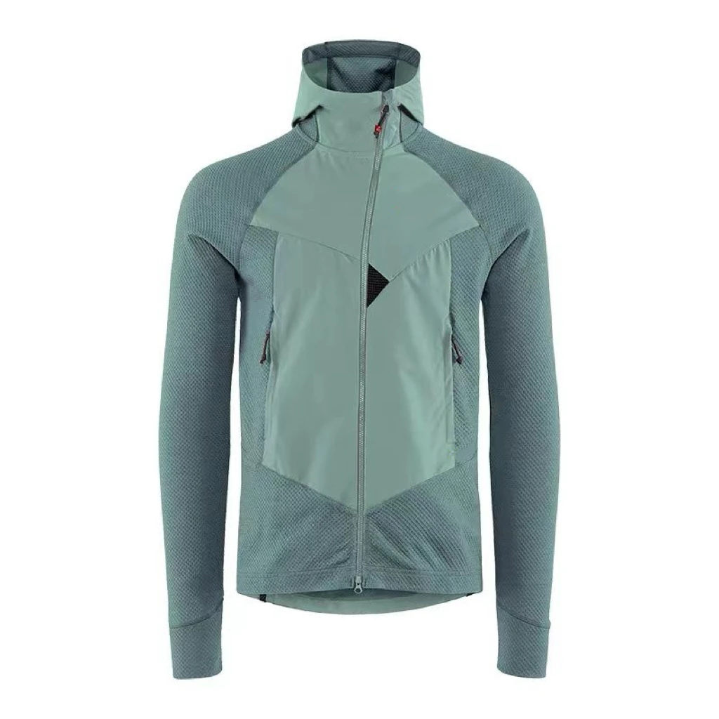 春季通勤户外徒步透气速干轻便多用途连帽拼接长袖外套2393