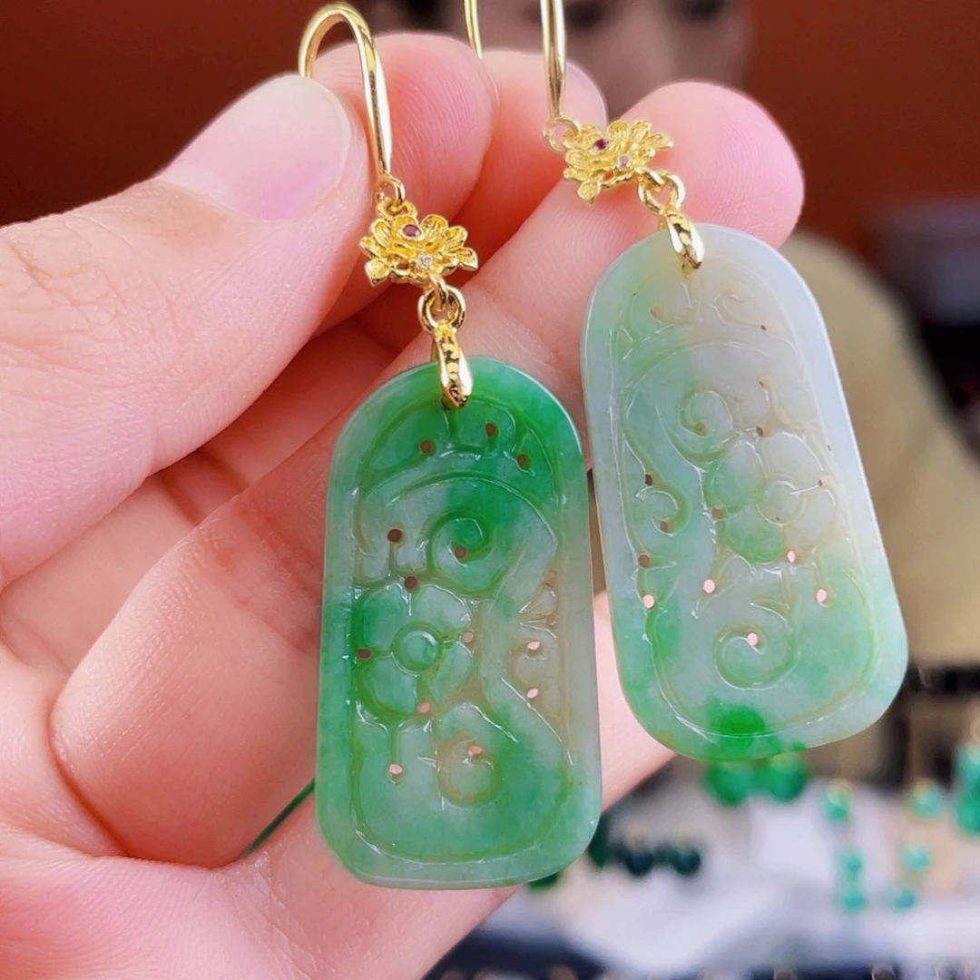 翡翠未镶嵌耳饰饰品