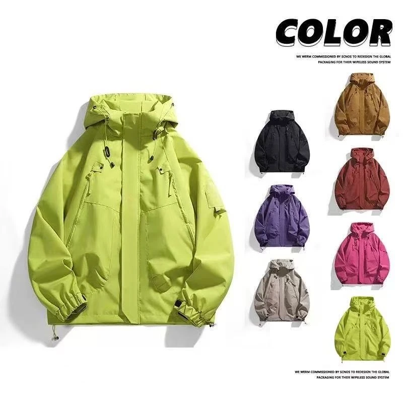 【J90】高档春季男女同款美式宽松防风冲锋衣户外潮流夹克外套