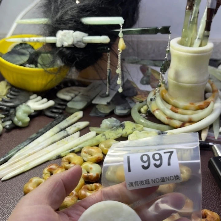 蛇纹石玉发饰合金酷*