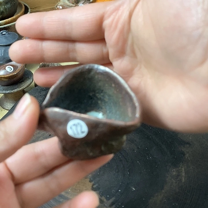 杯手工粗陶、柴烧茶器