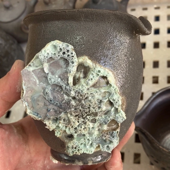 柴烧茶具茶杯大放漏