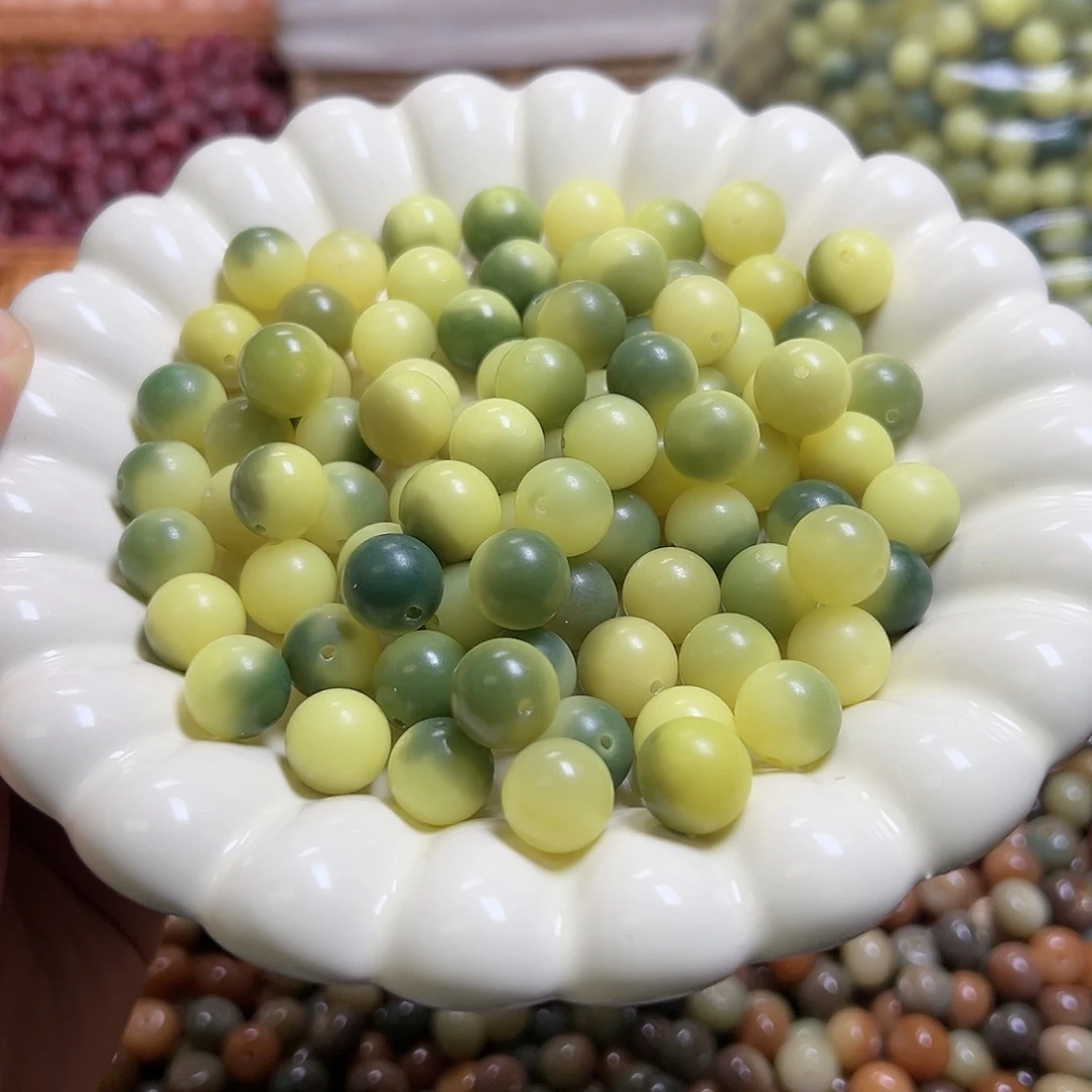 白玉菩提吊坠卡12绿飘100颗