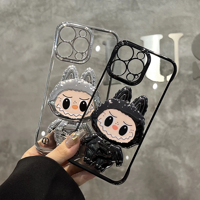 无边框防摔小怪兽支架手机壳适用苹果/oppo/华为/vivo/小米ins风