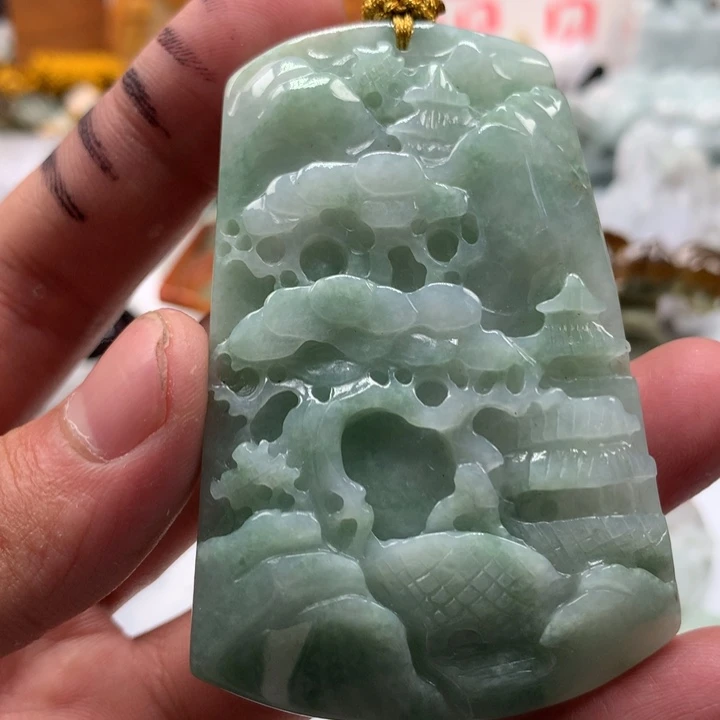翡翠未镶嵌颈饰保真天然a货翡翠