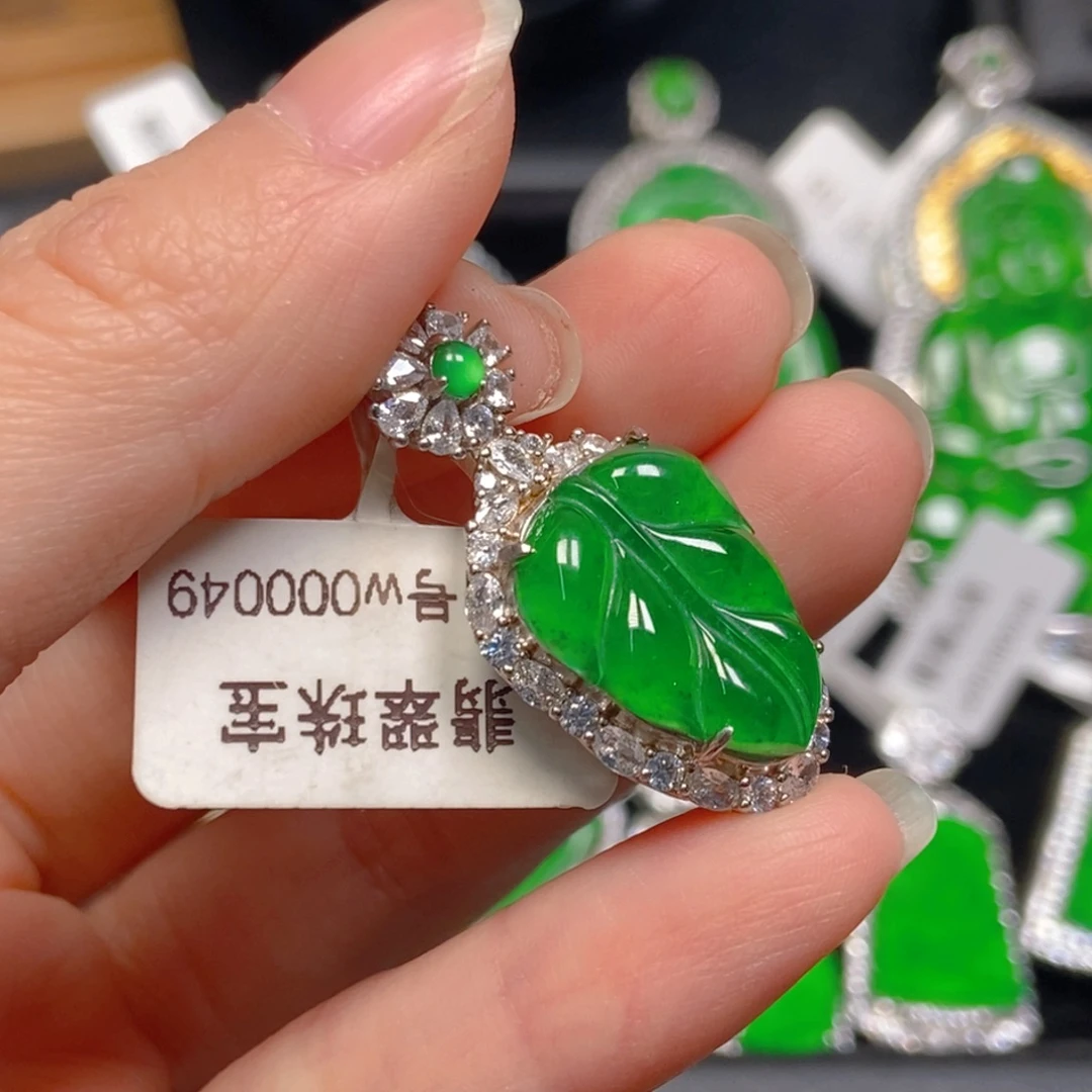 翡翠银S925镶嵌吊坠(不含链)