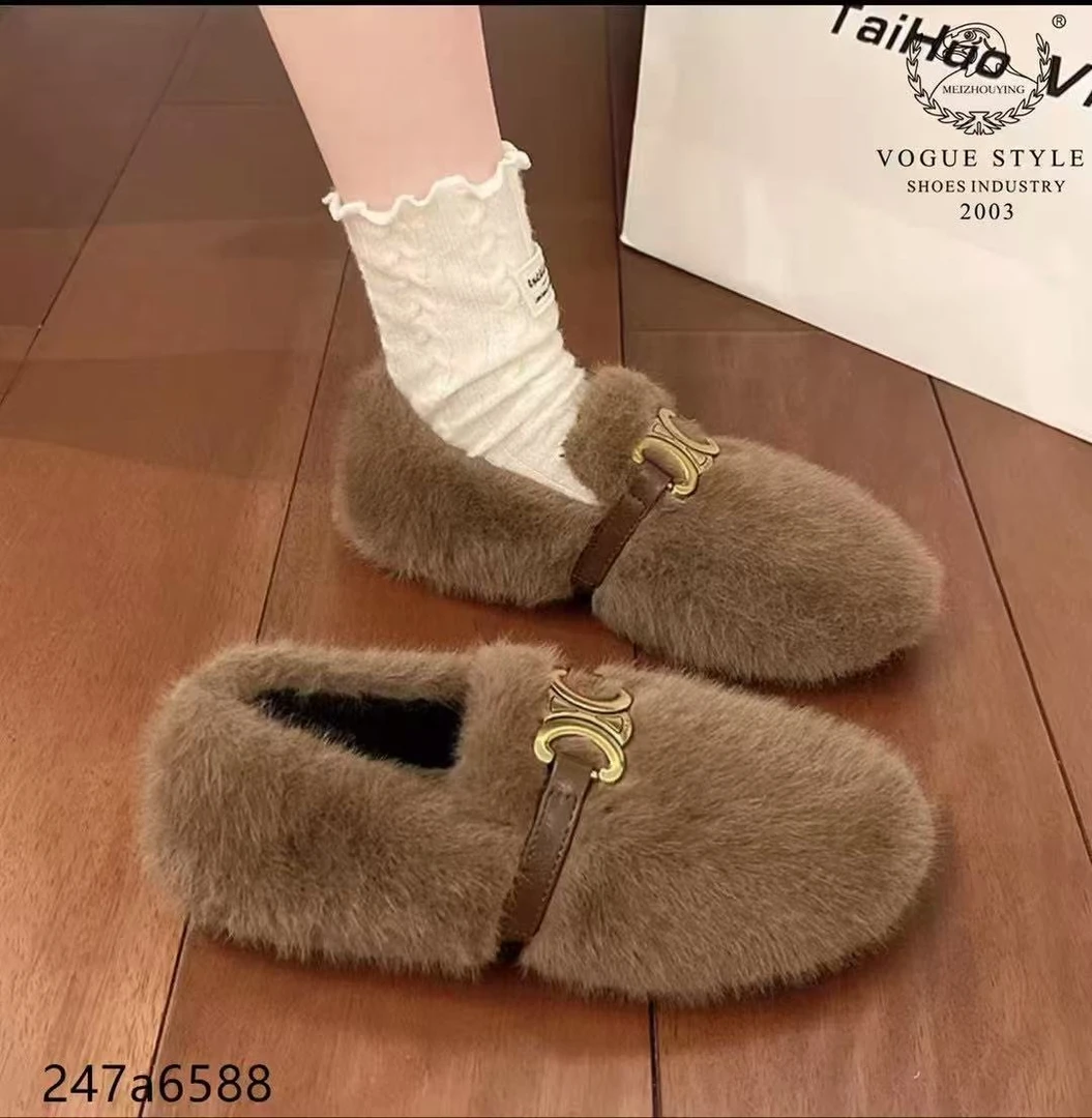 247a6588毛毛鞋 平跟百搭