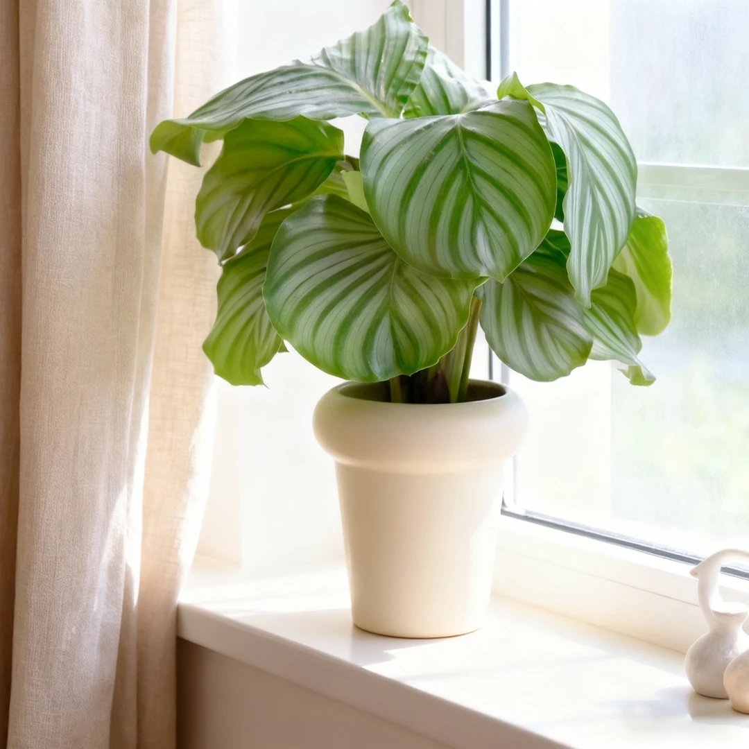 【花伴水】青苹果竹芋盆栽室内耐阴四季常青好养绿植客厅装饰