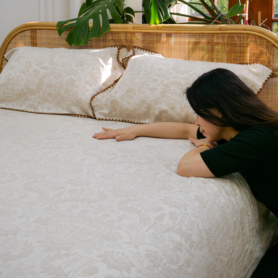 【如梦令】亚麻色织提花加厚床单