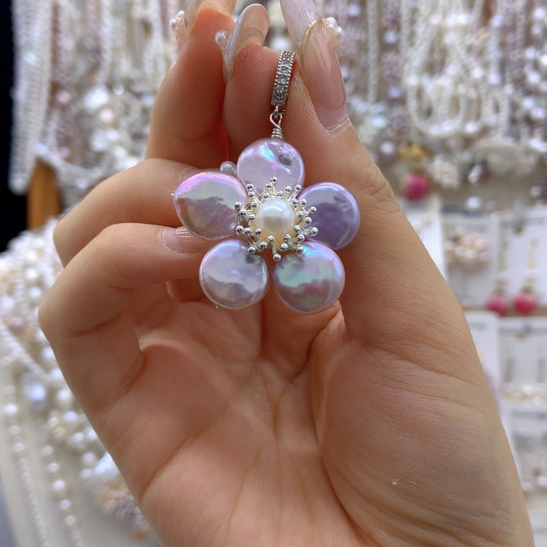 合金淡水珍珠吊坠