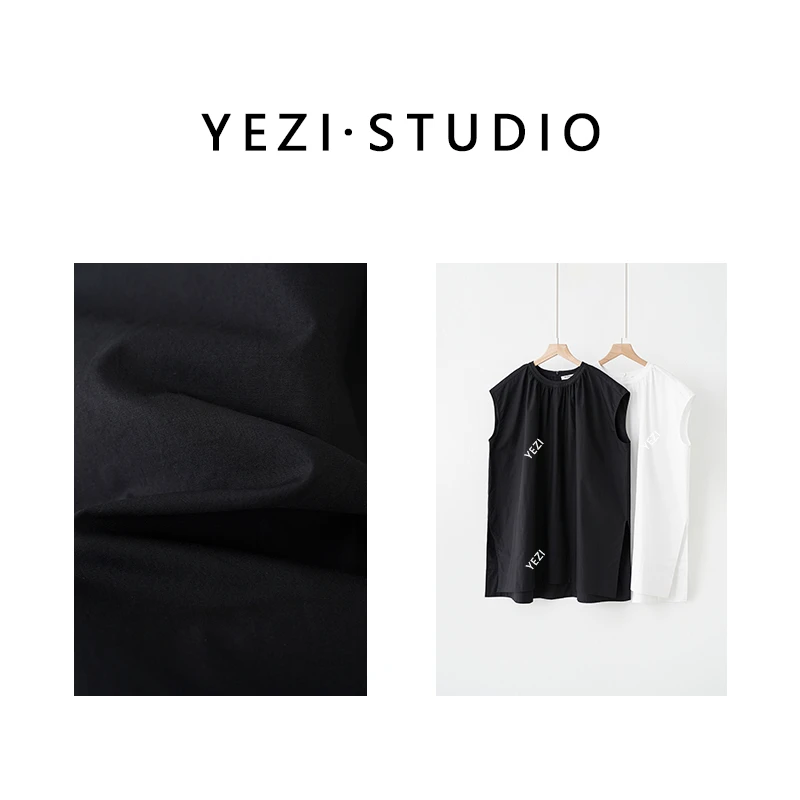 【短款】百百棉极简廓型宽松气质无袖上衣24217307