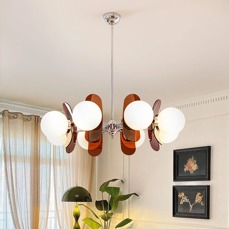 孟菲斯吊灯客厅中古vintage灯包豪斯彩色亚克力复古卧室书房灯具