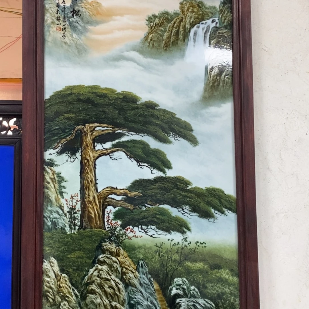 小***赛瓷1.2*66*1景德镇瓷板画柴窑烧制