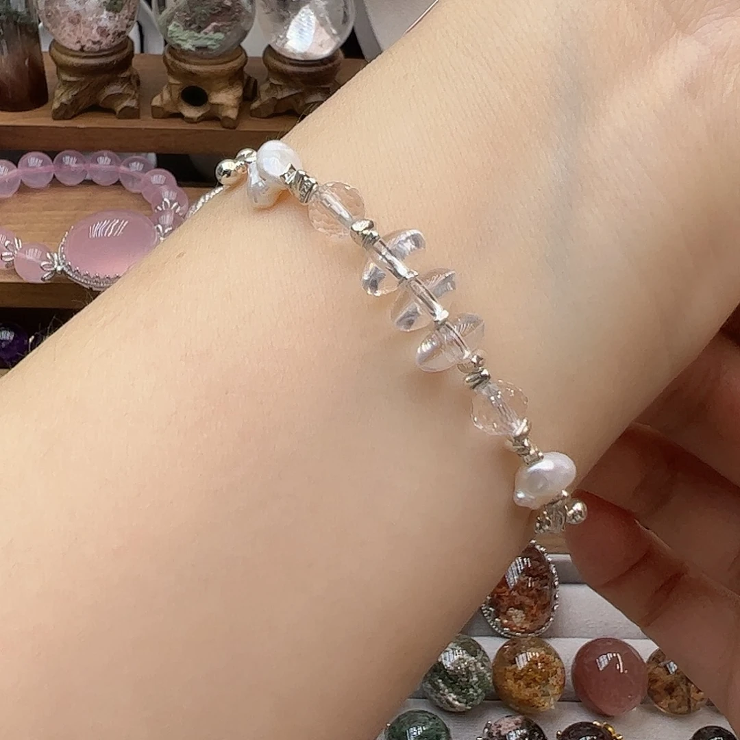 水晶珠宝半成品银S925镶嵌清**月