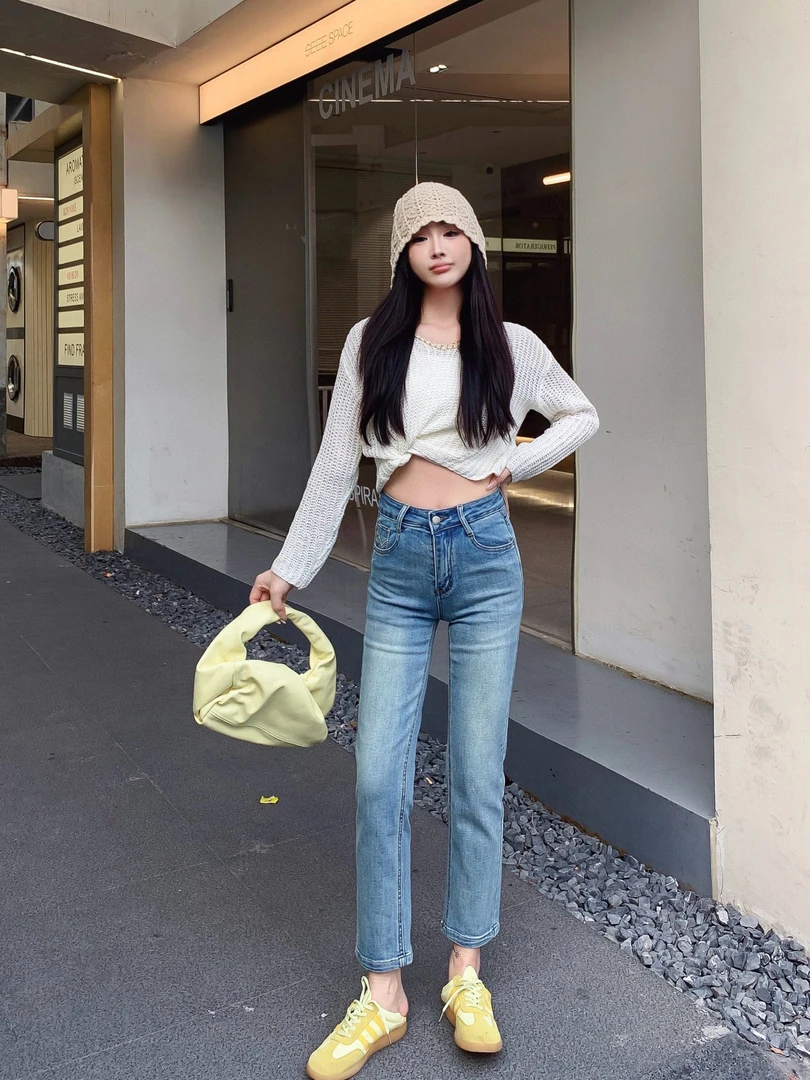 5710#戴戴九分百搭显瘦烟管牛仔裤