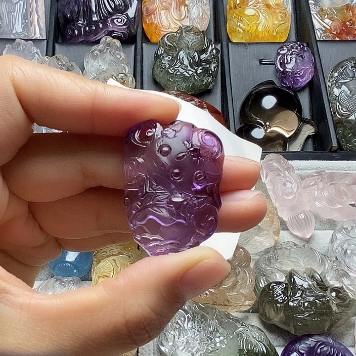 颈饰未镶嵌紫晶水晶吊坠