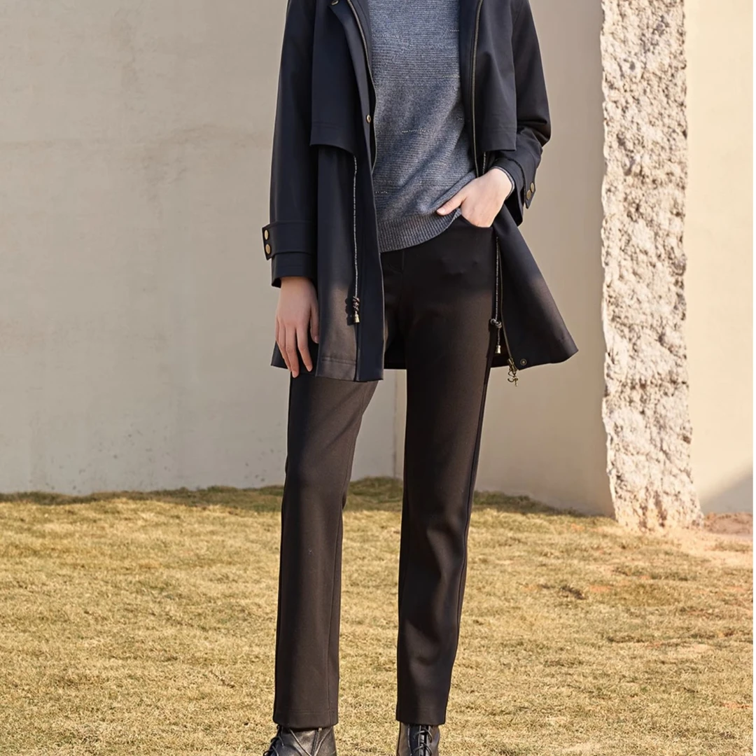 Shengyuzhu/声雨竹2025秋季新款女士牛仔裤商场同款黑色显瘦裤子