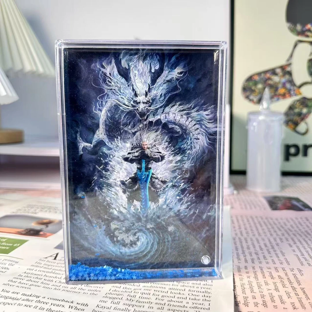 哪吒之魔童降世新款流沙相框动漫周边亚克力相框桌面摆件惊喜礼物