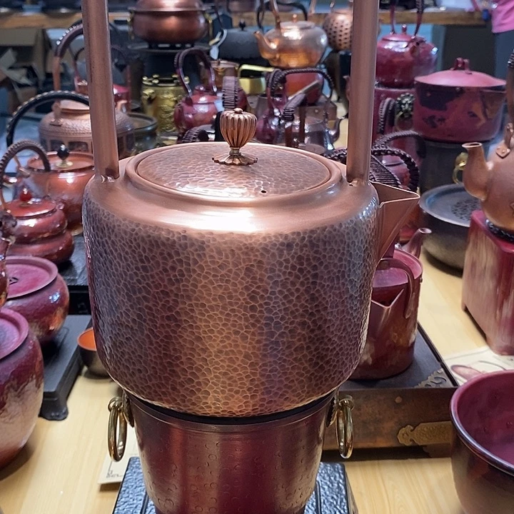 手工制作紫铜铜壶