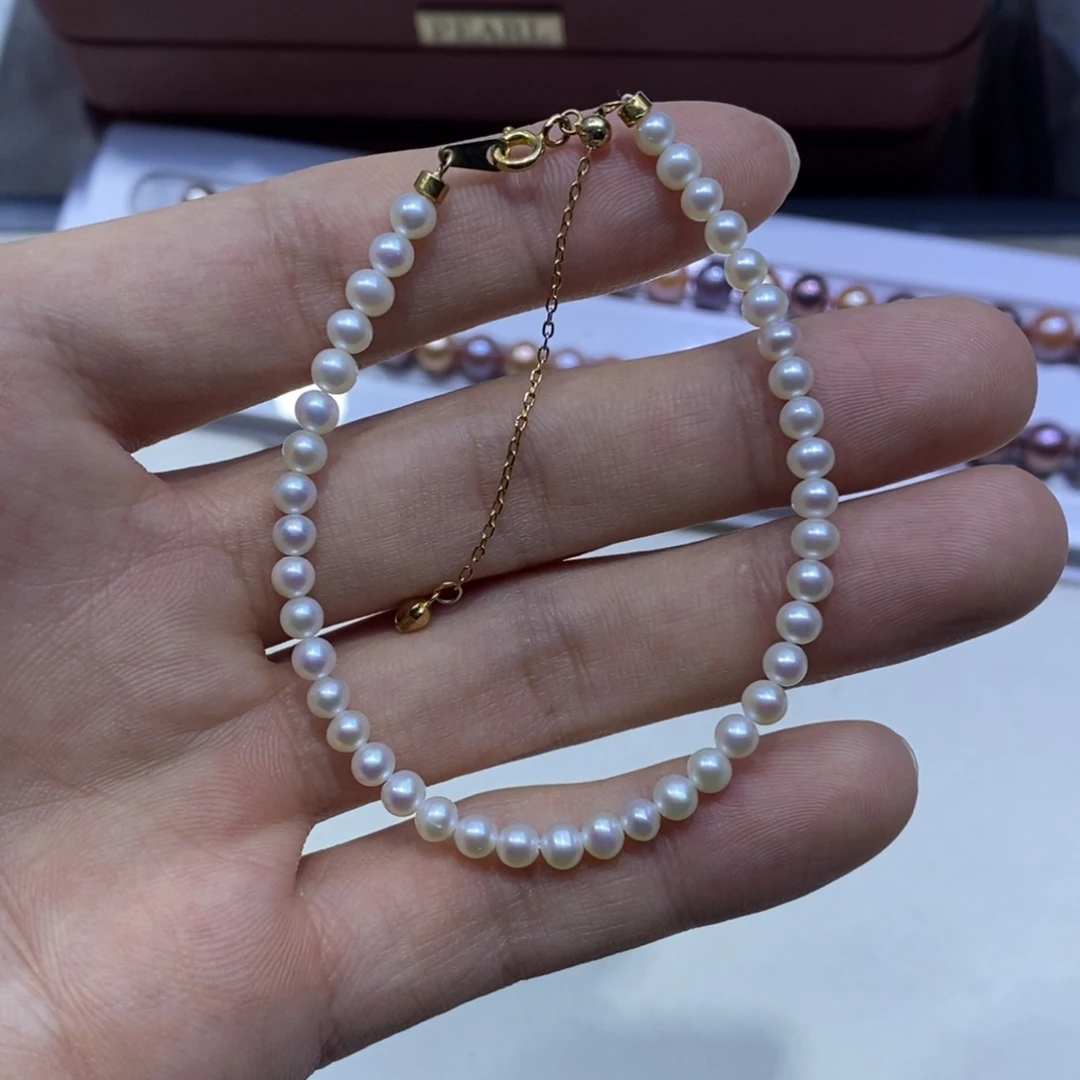 银S925镶嵌手链淡水珍珠