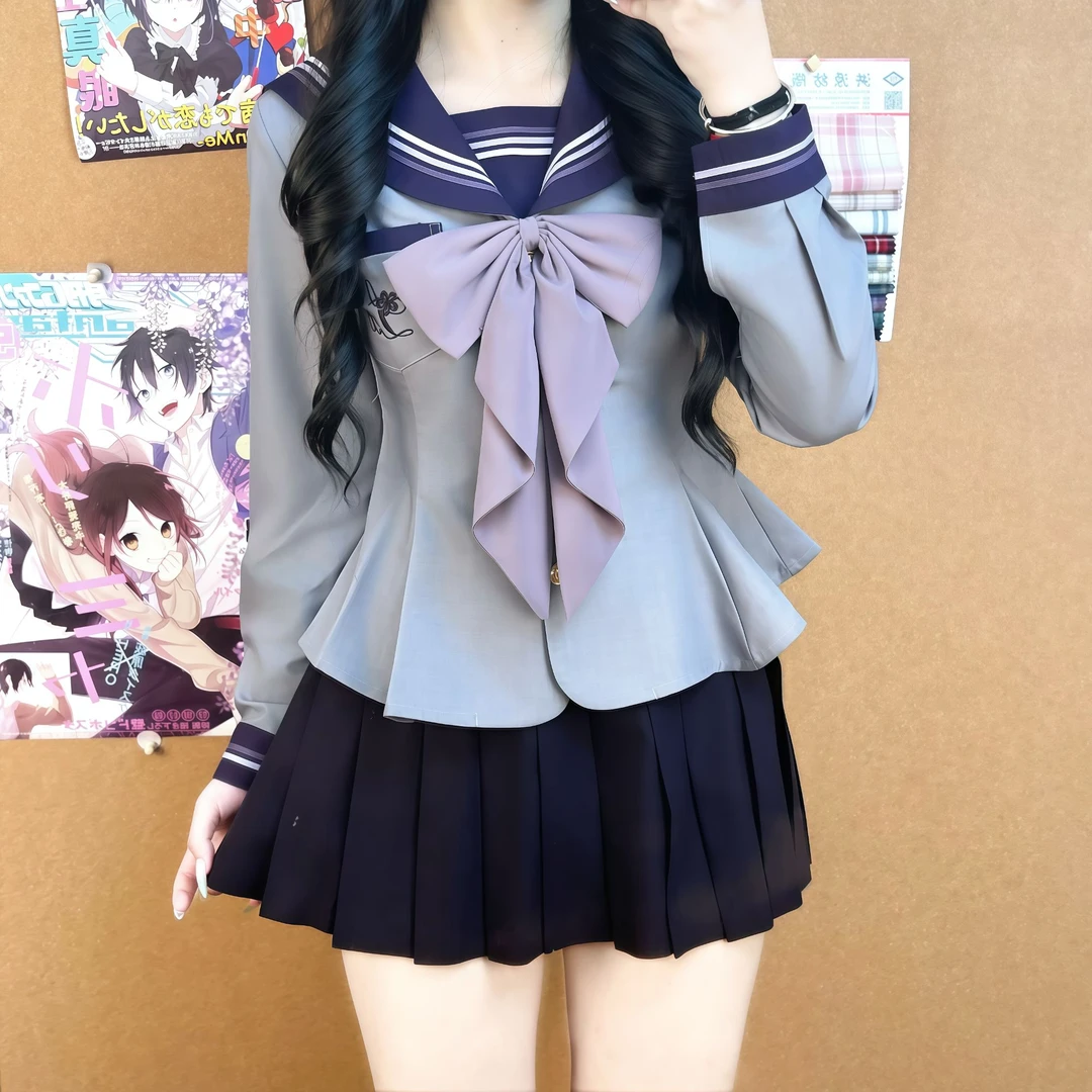 【水手服3.0】2025夏季新款jk水手服女收腰长短袖套装葡萄汽水制服