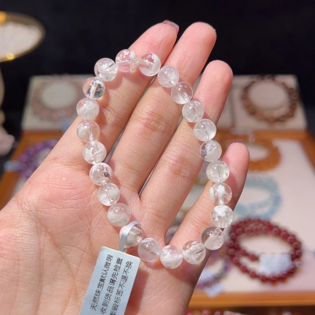 水晶手串未镶嵌8m收藏级冰川雪花幽灵