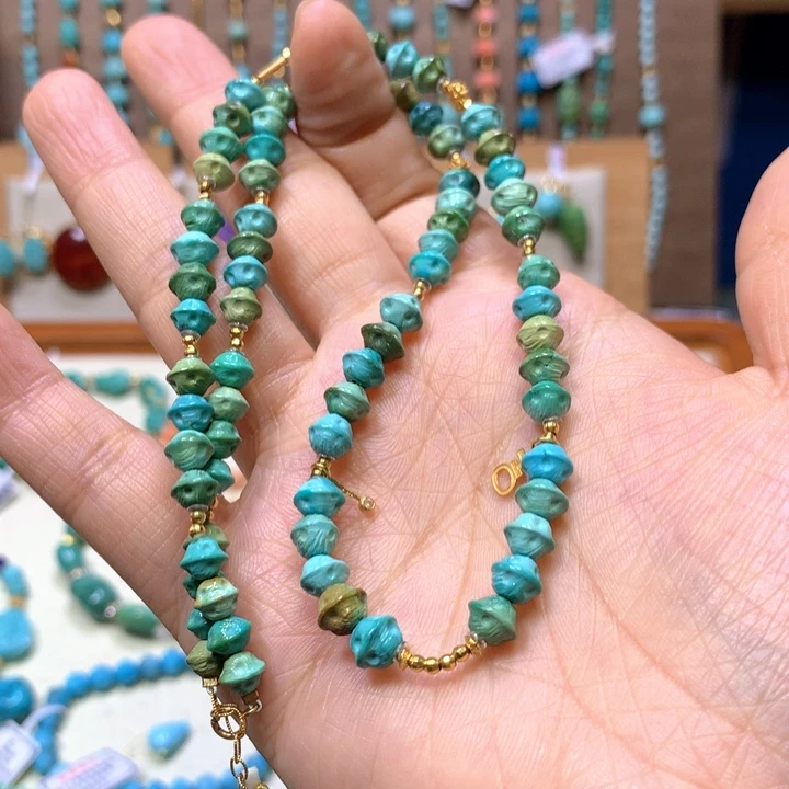 绿松石18K金镶嵌项链