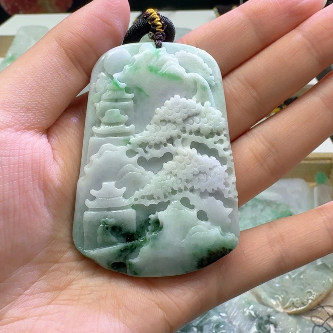 翡翠未镶嵌颈饰天然