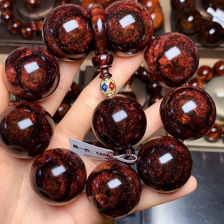 花梨木类手串/手链黄花梨风化料老挝花梨土埋料3.0