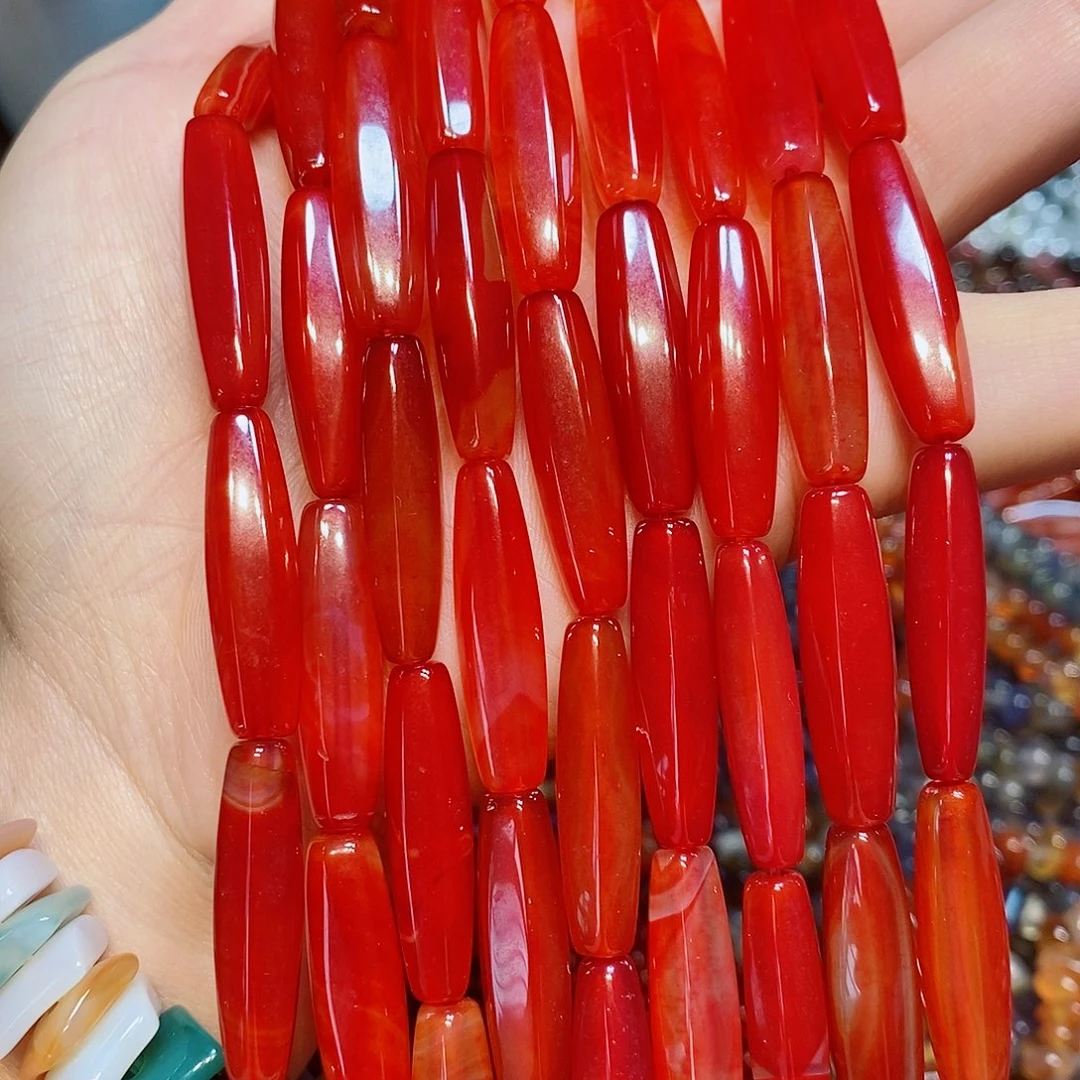 玛瑙/玉髓散珠鸽血红玛瑙勒子8✖️30mm一条