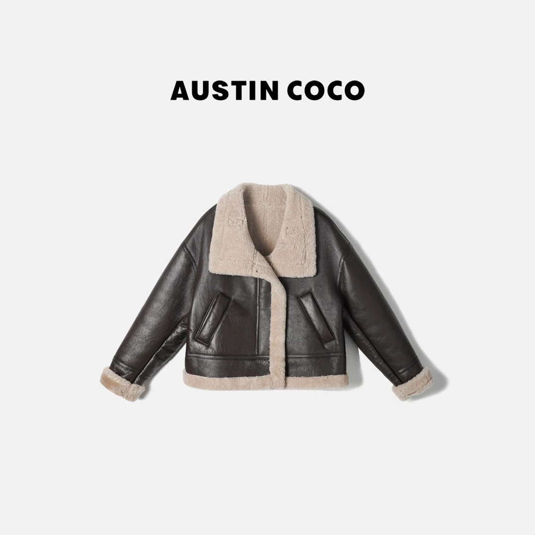 AUSTIN COCO皮毛一体设计新品保暖羊毛皮女装皮草23721