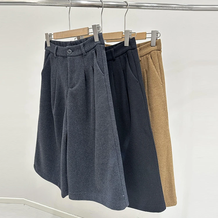 晶哥鱼鱼女款复古阔腿显瘦宽松冬季休闲裤 9929