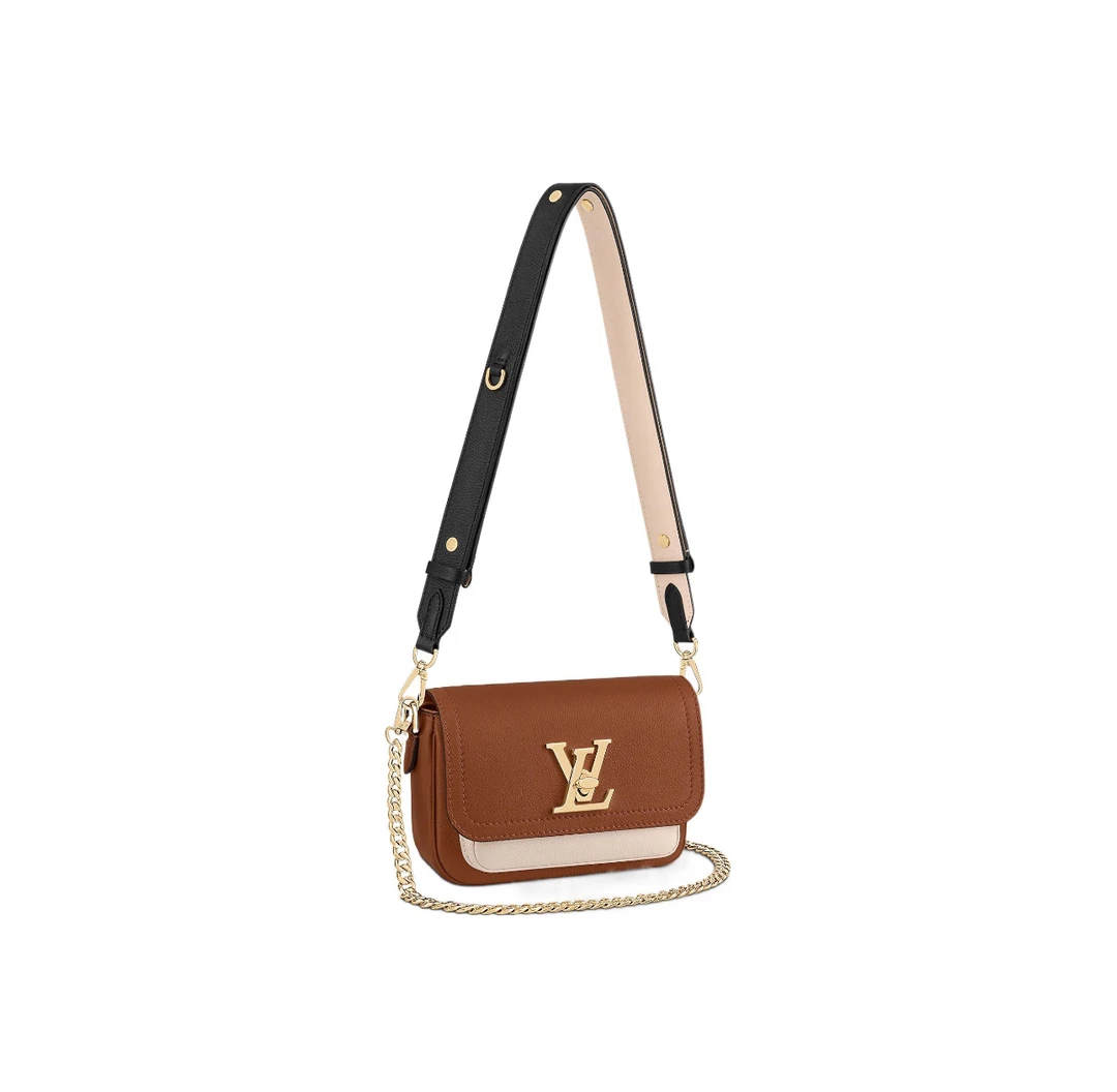 99新 LouisVuitton/路易威登 lockme tender拼色链条包肩带包芯片
