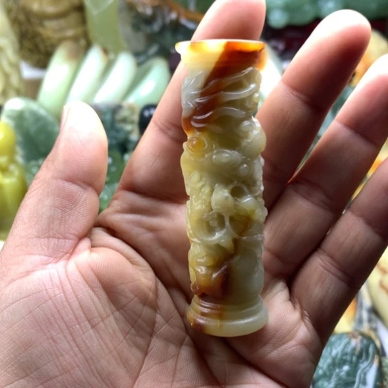 蛇纹石玉未镶嵌岫玉手把件