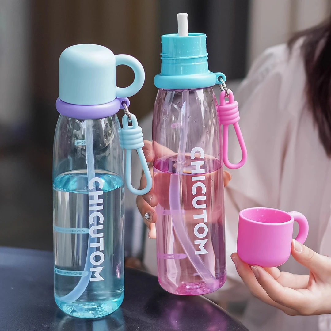 水杯夏日学生上学专用吸管杯子2025新款女生高颜值大容量运动水壶