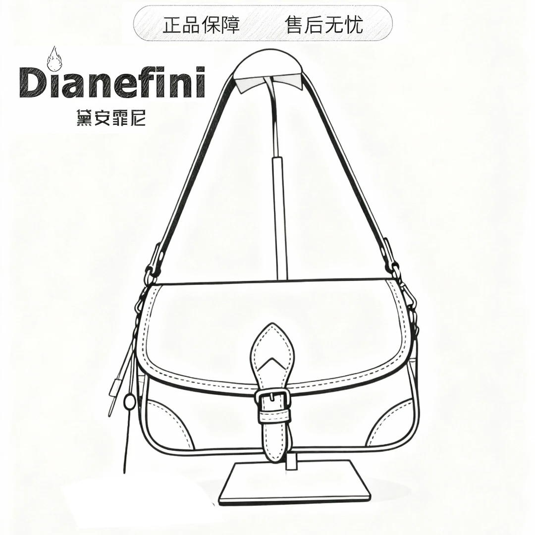 黛安菲尼正品2025新款斜法棍包单肩斜挎包