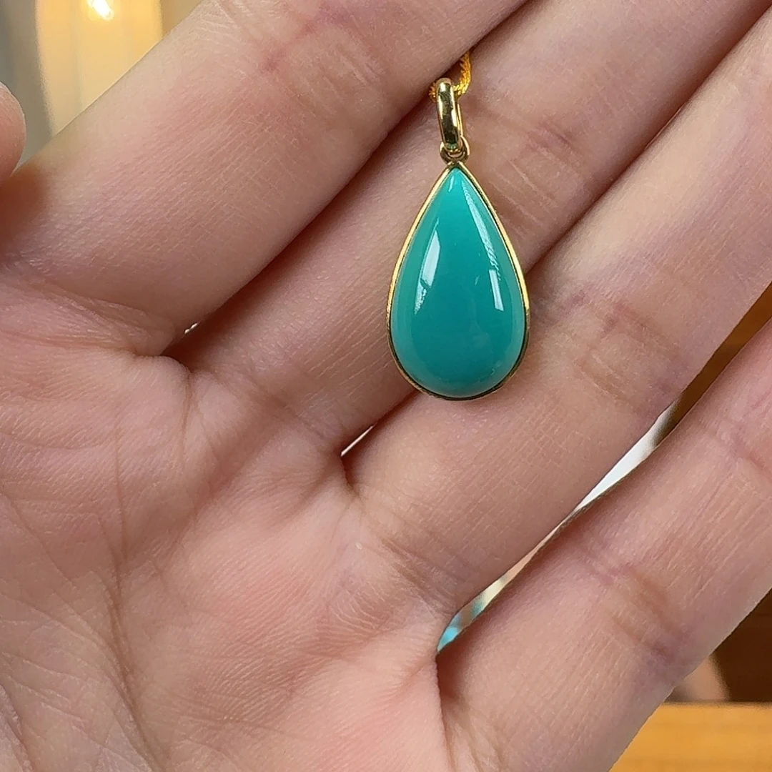 绿松石18K金镶嵌珠宝奇石