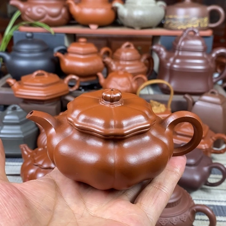 紫砂茶壶葵仿古130-300cc原矿赵庄朱泥双十一特价