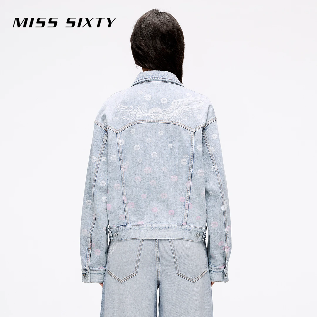 Miss Sixty天使系列2025春季新款牛仔外套女重工唇印设计感小众
